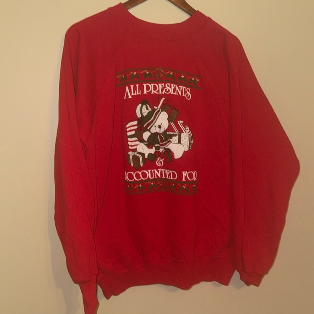 Ultra Sweats Bear Christmas Red XL Crewneck Vintage